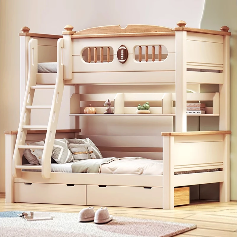 童可恋上下床双层床全实木上下铺高低床两层床樱桃木北欧双层床