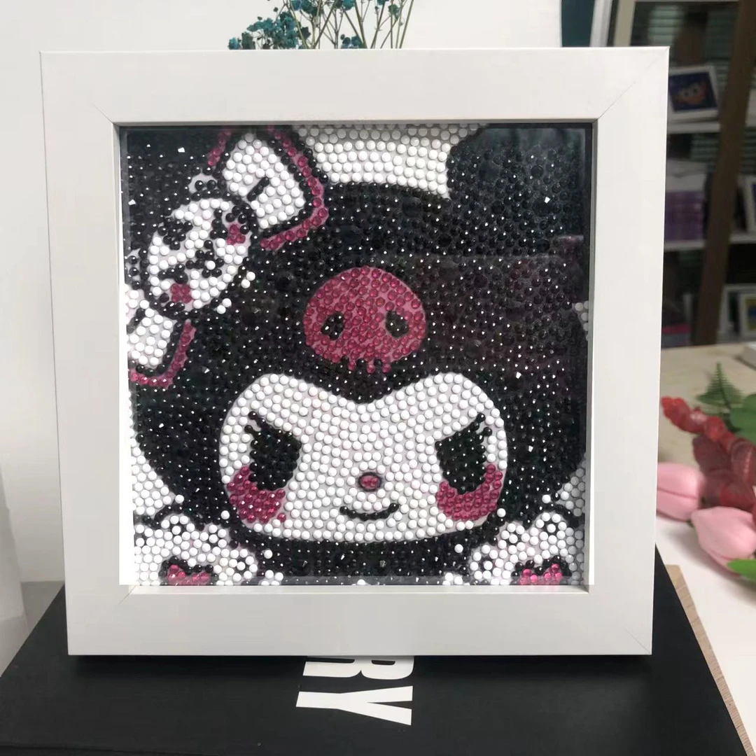 钻石画满钻带框diy手工制作儿童卡通钻石贴画