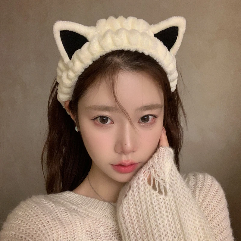 猫耳朵洗脸发带女宽边毛绒敷面膜束发洗漱发箍束发带发卡优品