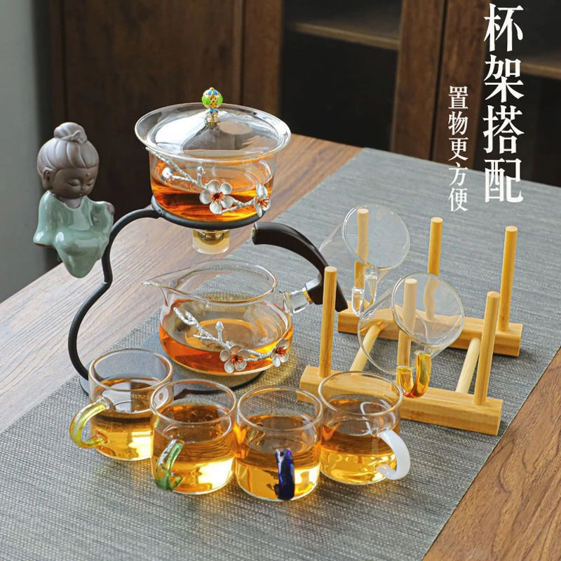 家网红高档简约日式茶道防烫轻奢透明家用创意神器全自动置物泡壶