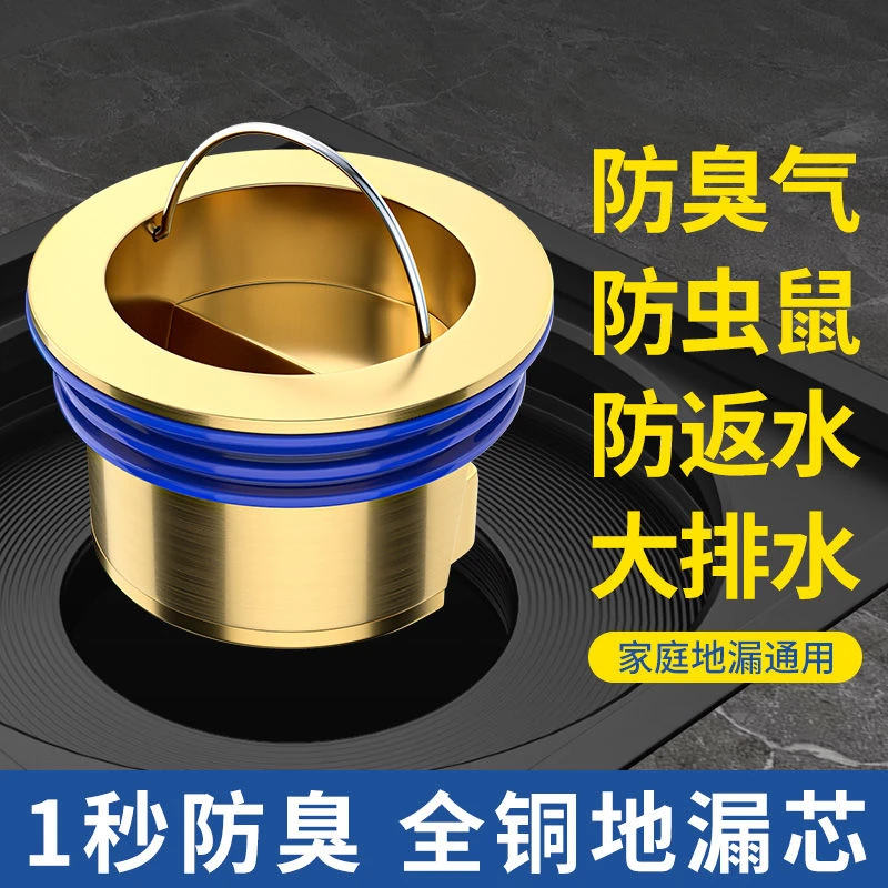 卫生间全铜防臭地漏芯卫浴厨房下水道通用排水防虫防堵防异味神器