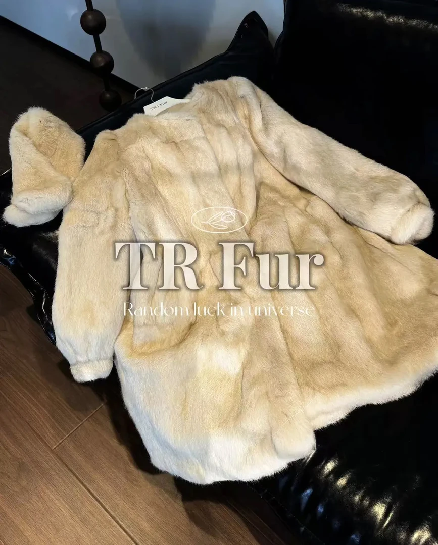 【海派甜心】冬季保暖新品爆款兔毛皮外套女