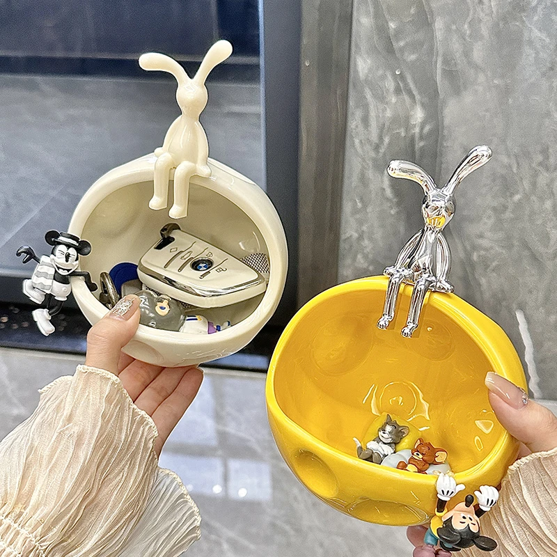 入户玄关兔子钥匙收纳摆件鞋柜家居桌面装饰品礼物乔迁新居礼品
