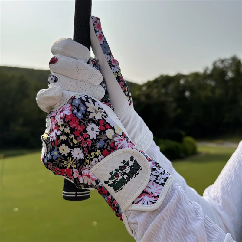 琉球女士高尔夫手套 冰丝防滑透气 双手加长款