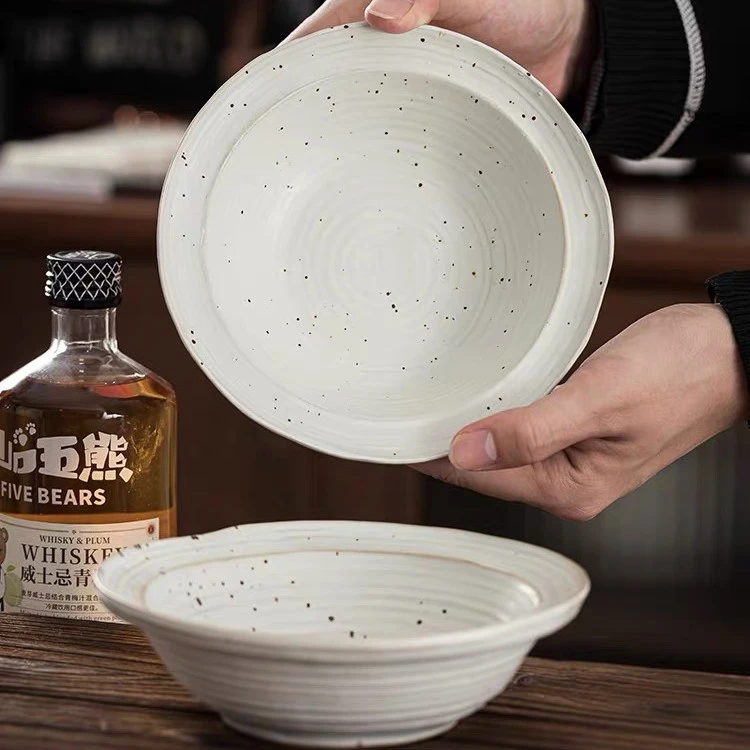 荔枝家【手工粗陶~复古甜点碗】 6.4寸日式陶瓷咖喱饭碗甜点碗
