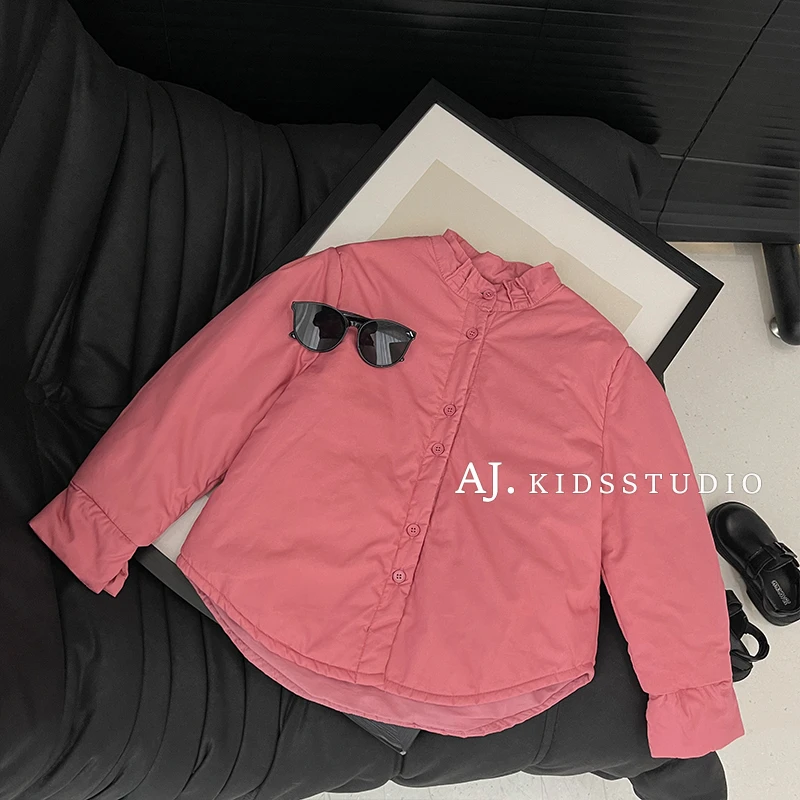 【Umi现货】冬装韩版儿童时尚亮色系个性领口保暖加厚棉服MPG5227