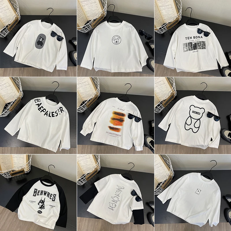 【小向子·组合】春秋装儿童韩版时尚简约长袖T恤