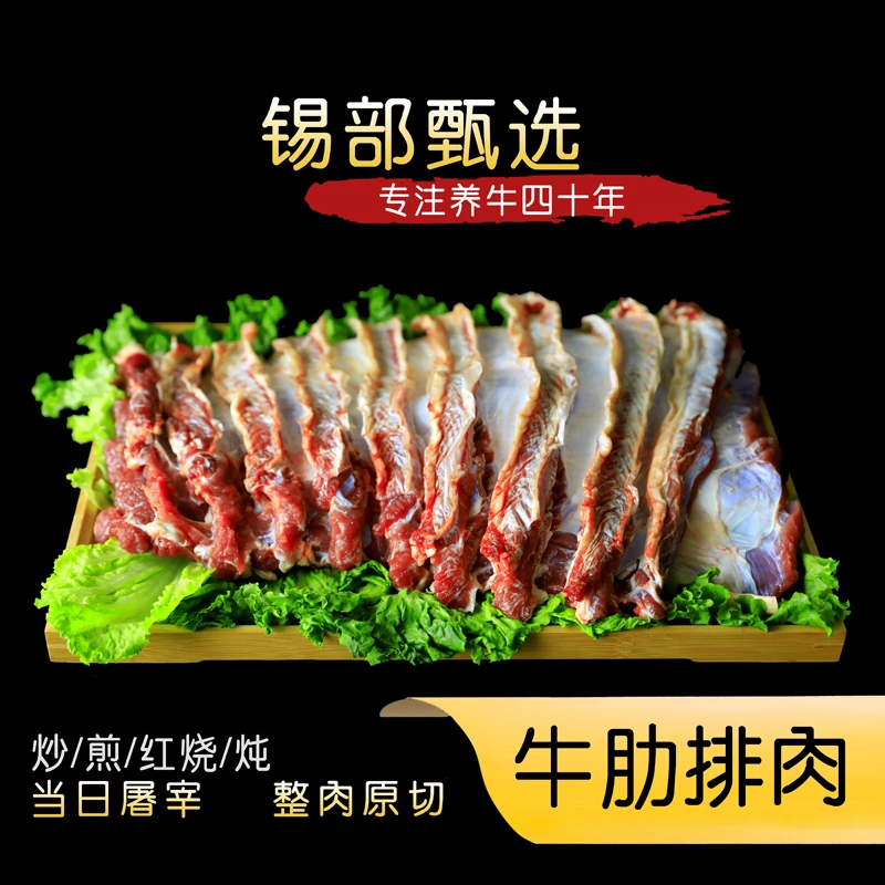 正宗内蒙古锡林郭勒盟草原散养溜达牛精选牛肋排肉5斤顺丰包邮