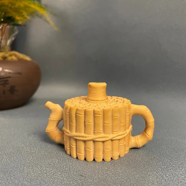 小叶黄杨木原木竹子把把壶手把件手感绝佳