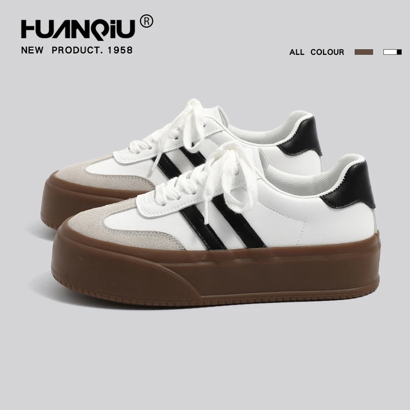 环球情侣款德训鞋2025冬冬学生小白鞋复古春季设计感韩版休闲板鞋