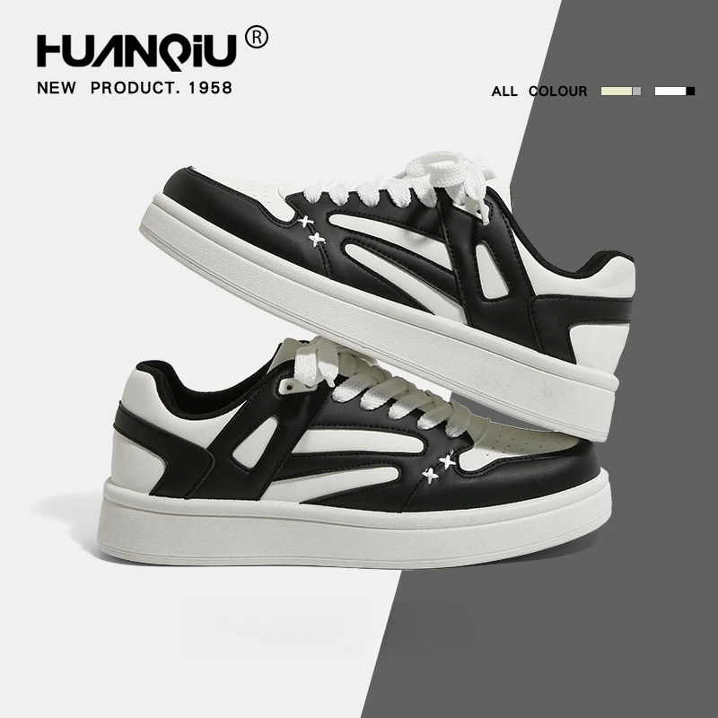 环球黑白熊猫板鞋男2025新款春秋百搭小白鞋休闲男鞋潮鞋运动鞋
