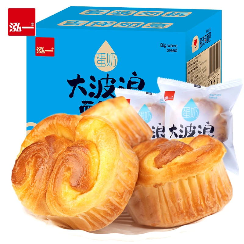 泓一大波浪蛋奶注心手撕面包整箱松软营养早餐零食小吃蛋糕400gW