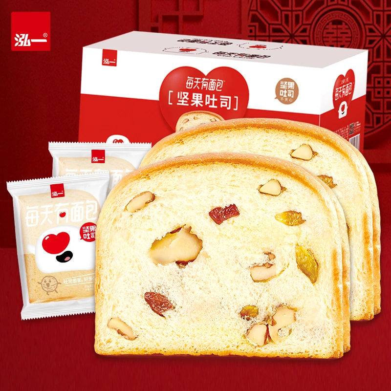 泓一坚果吐司无夹心面包整箱早餐营养细腻清甜口味松软风味美味
