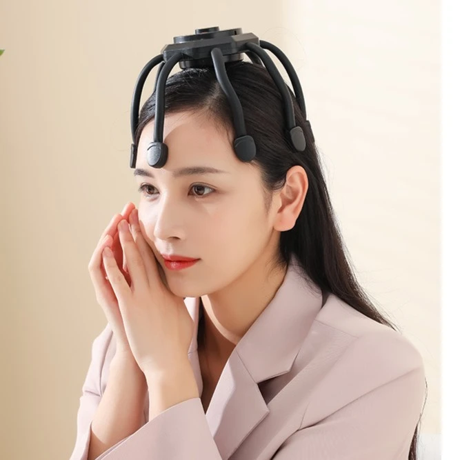 品牌全自动头部按摩器解压电动睡眠灵魂提取器头皮八爪鱼按摩仪