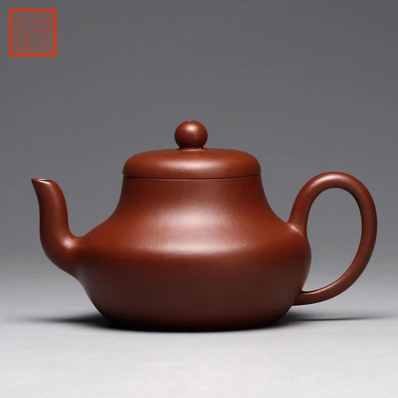 观复朱泥君德紫砂壶 宜兴半手工泡茶壶  半手工 紫砂壶 茶壶