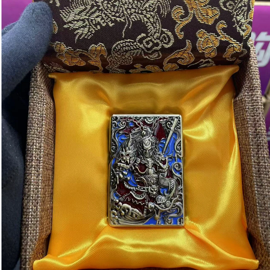 ZORRO齐天大圣珐琅彩3D立体浮雕盔甲纯铜煤油打火机锦盒版不带油