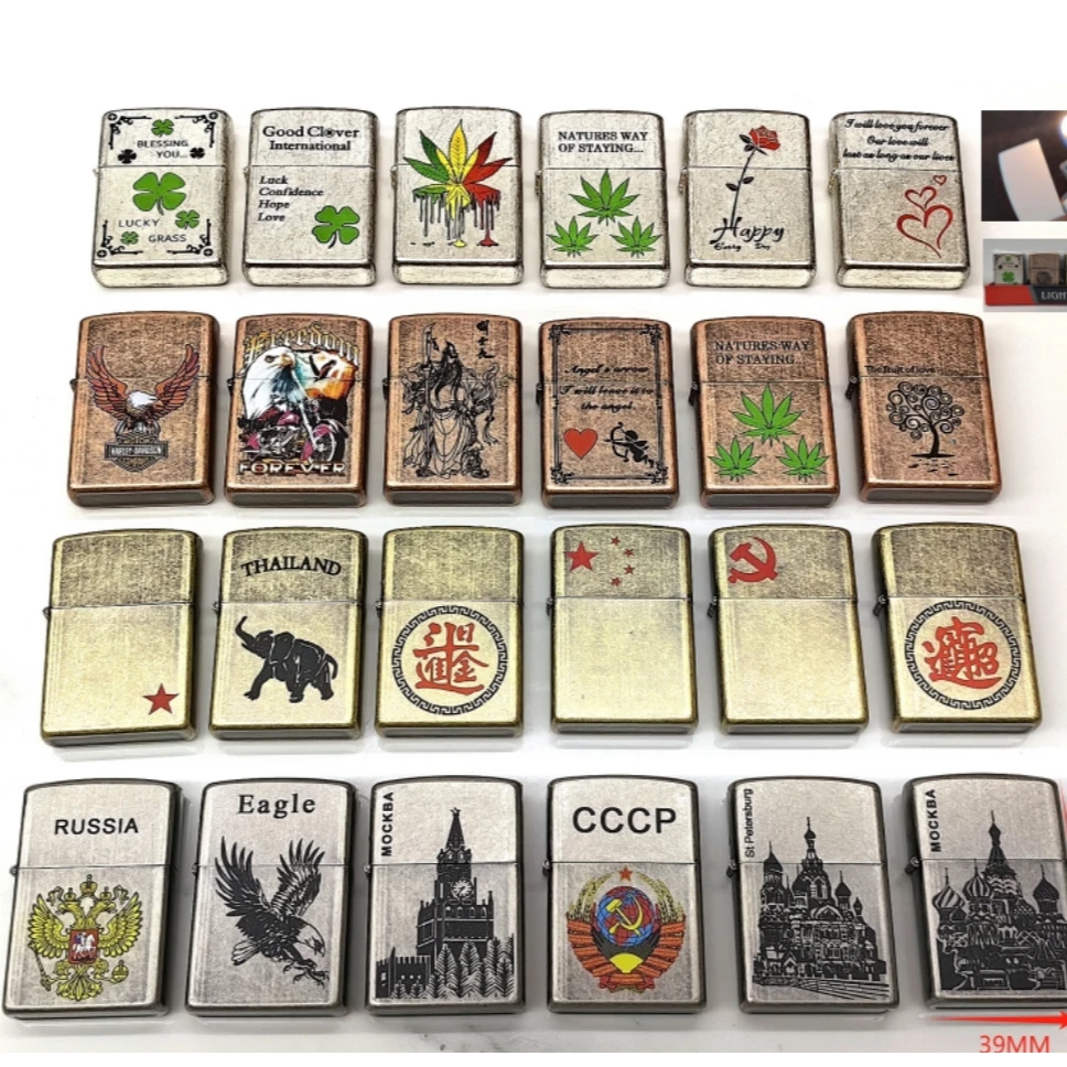 古银古铜工艺仿古煤油打火机图中随机发