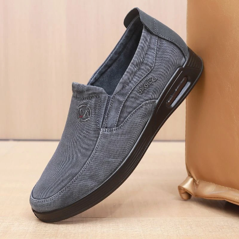 老北京布鞋男鞋春季中老年男士新款休闲鞋透气软底防滑休闲一脚蹬