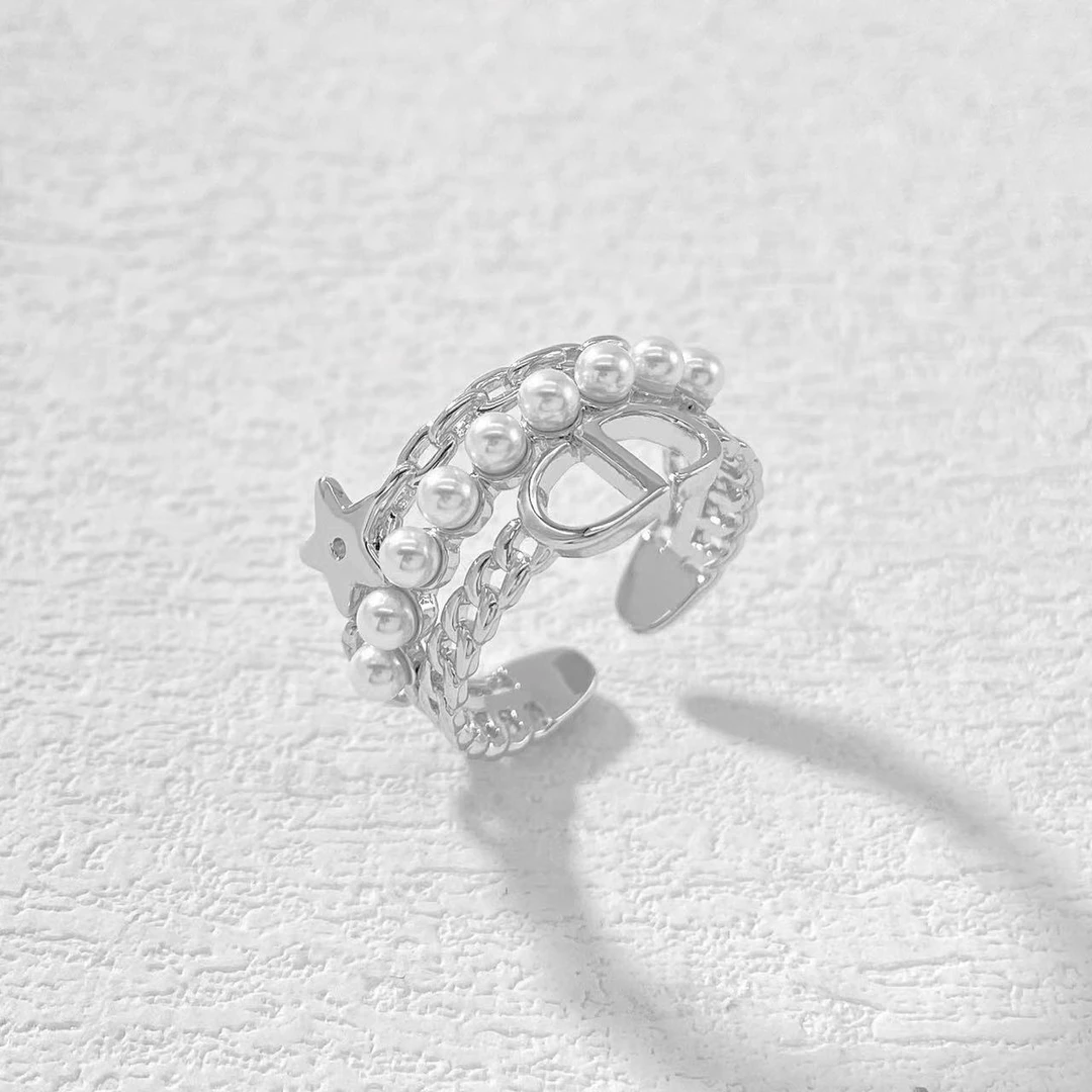 铜合金戒指 木木（BL44） 猪鼻子珠子三层开口戒指