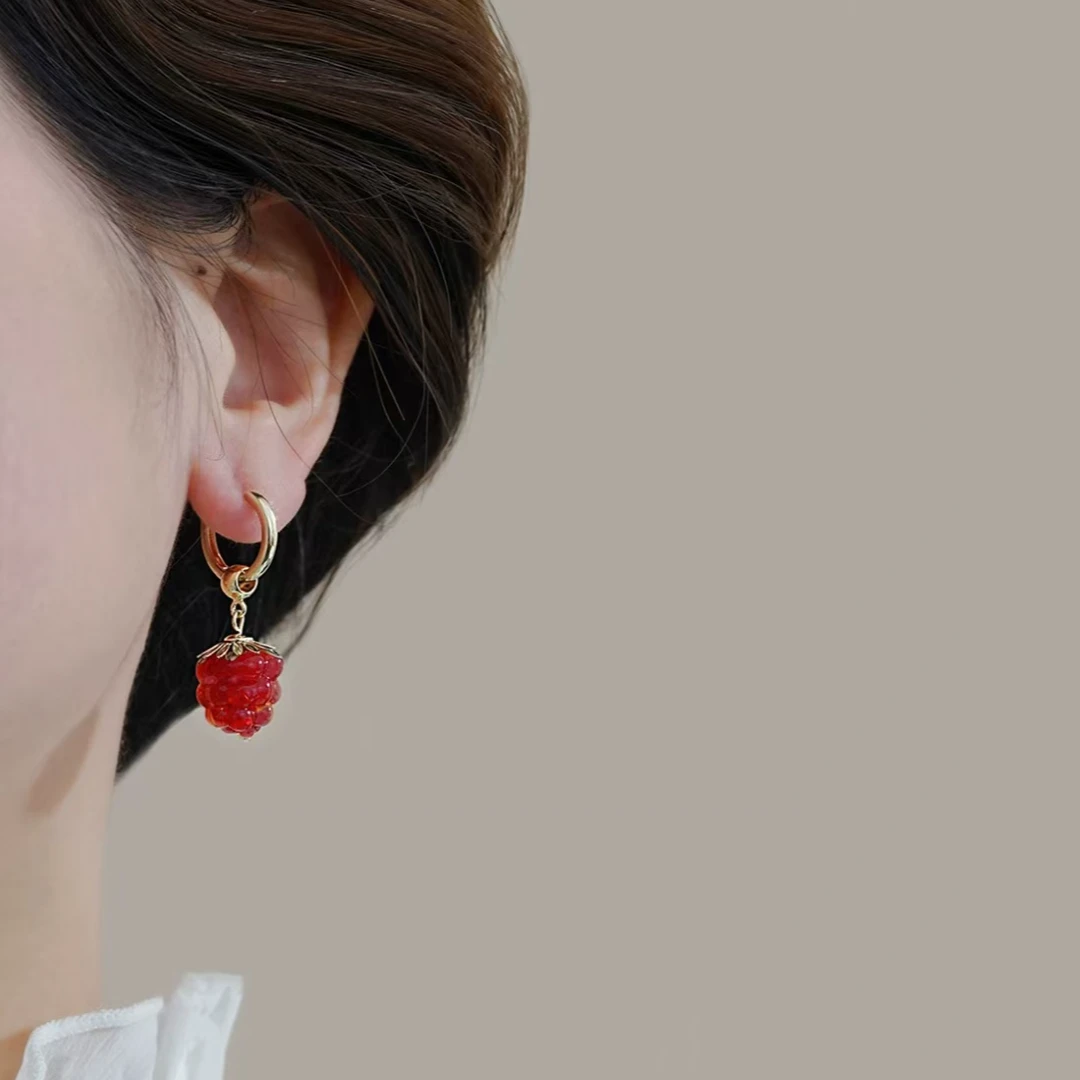 铜合金耳饰 木木（CJ5765） 浆果树莓耳圈耳环