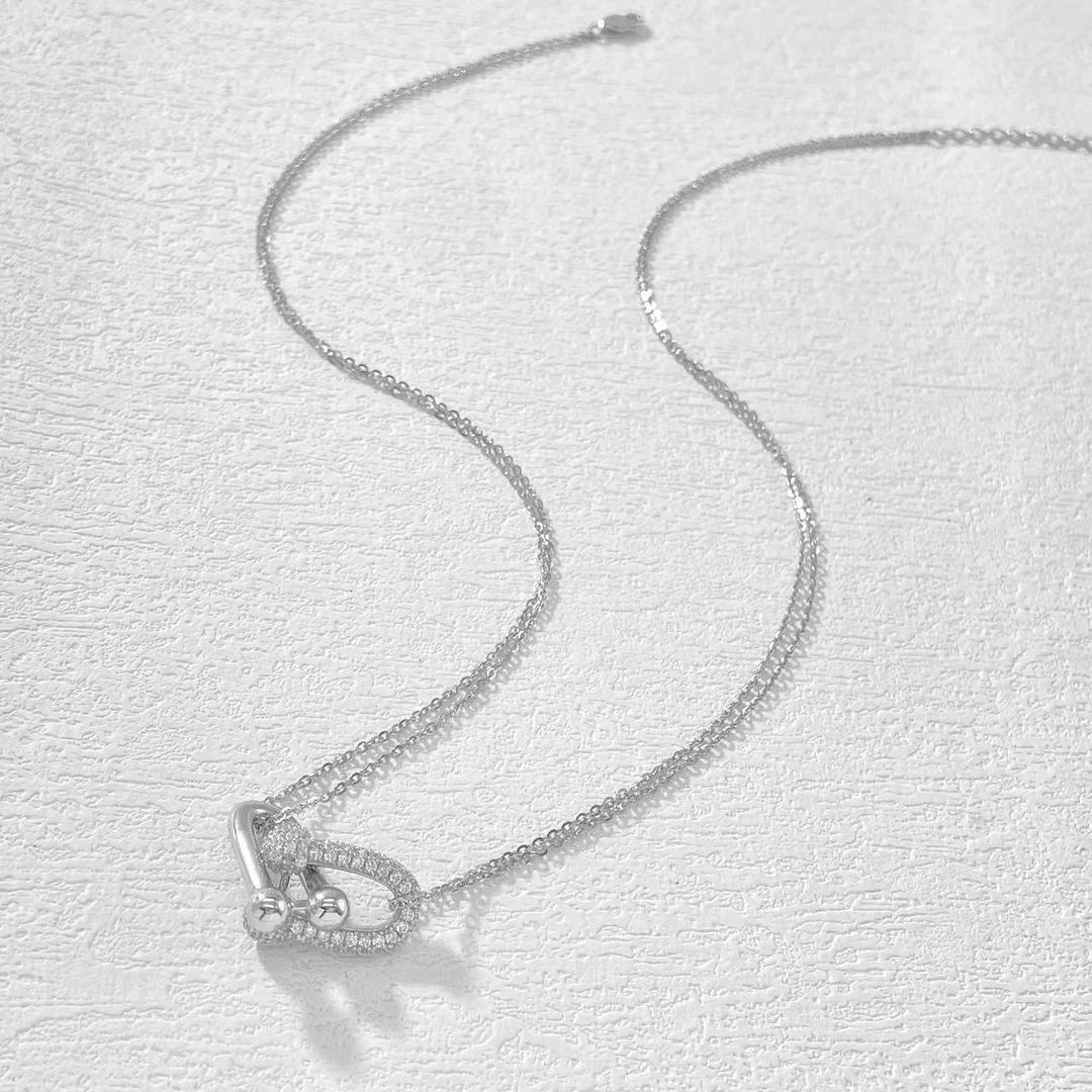 坠链均925银 木木（YS339） 预售 48厘米 满镶骨头扣双链条项链