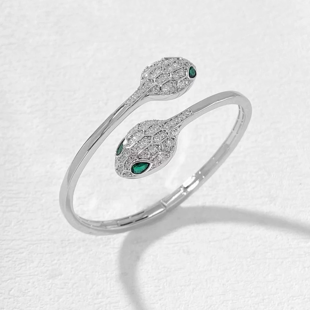 铜合金手镯 木木（YS398）预售 57毫米*47毫米 精镶双蛇头手镯