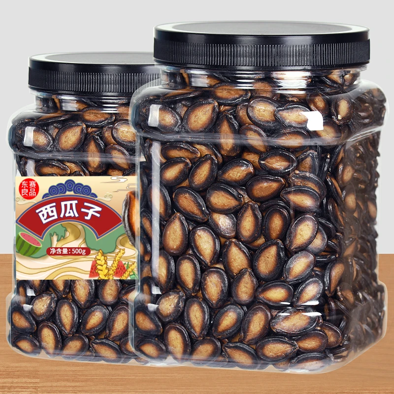话梅味西瓜子500g新货大颗粒罐装手剥黑瓜子籽炒货零食散装