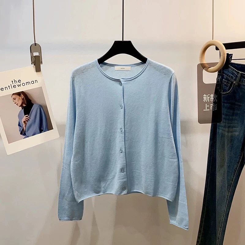 柔软圆领排扣针织衫【2062】