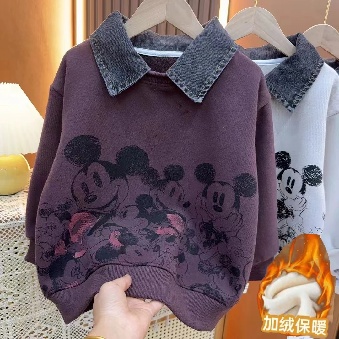 【加绒】百搭牛仔领POLO衫～加绒新款韩版时尚卫衣