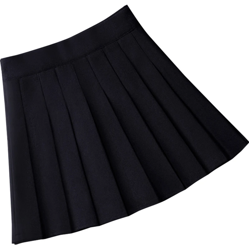 丝柏舍2023冬装新款女修身显瘦纯色高腰短款百褶半身裙S33B4229B