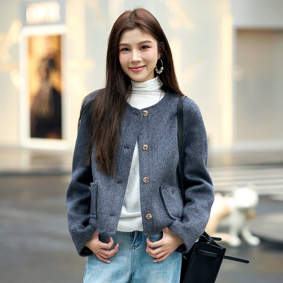 ToyzY24秋冬时尚休闲百搭绵羊毛羊驼毛静奢保暖外套ZC34510880
