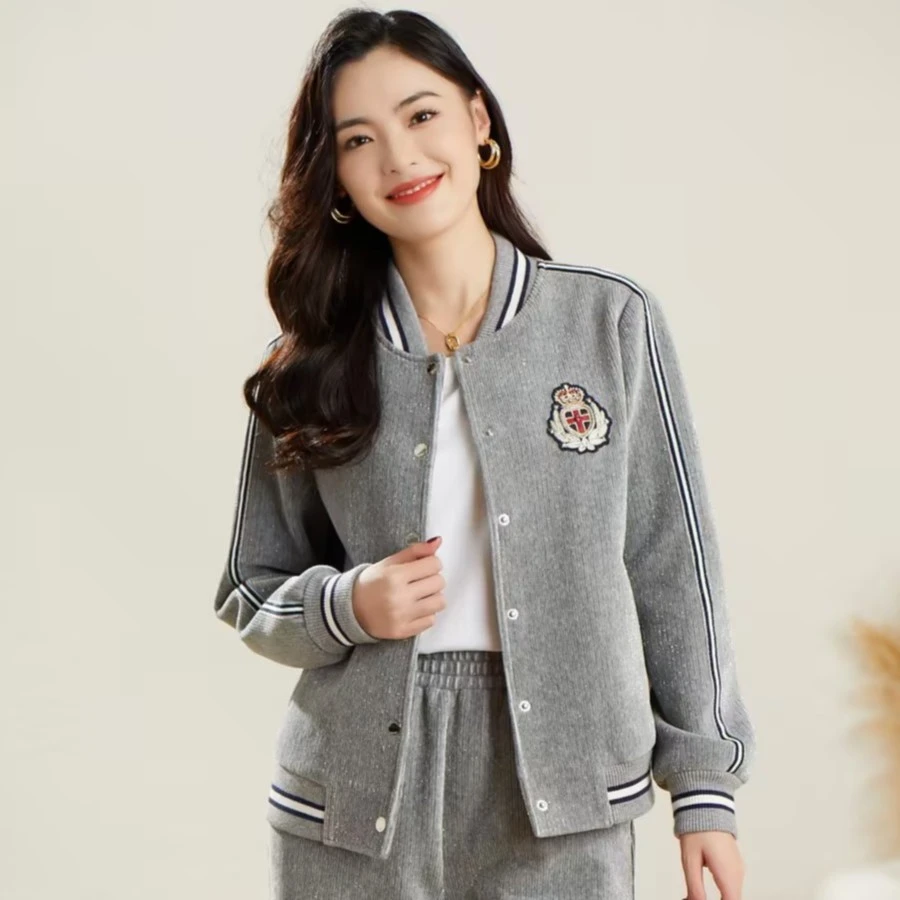 ToyzY秋时尚简约灯芯绒棒球领休闲运动套装7C53510230