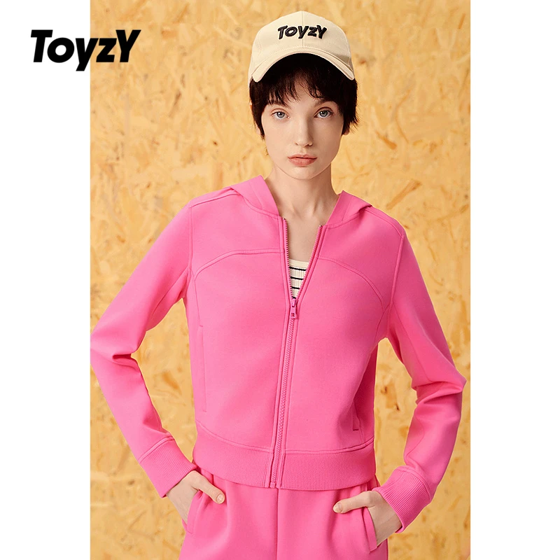 ToyzY新款棉感空气层简约松弛短款卫衣外套ZC34310050