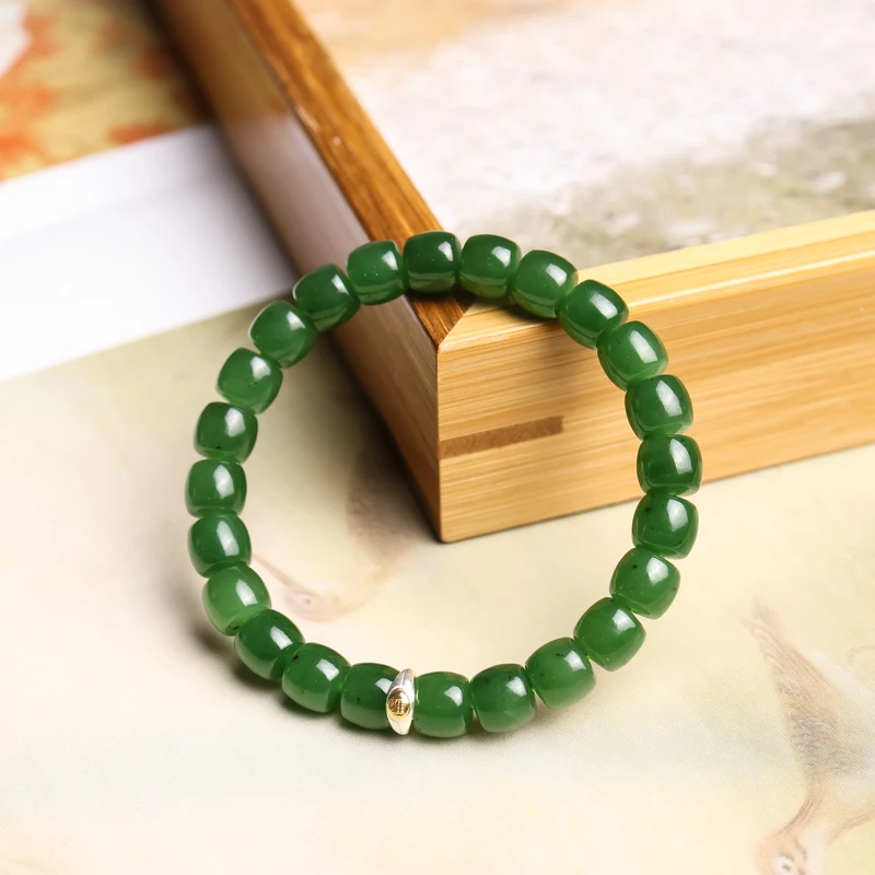 和田玉碧玉手串正宗上等玉手镯卡正宗上等玉手镯