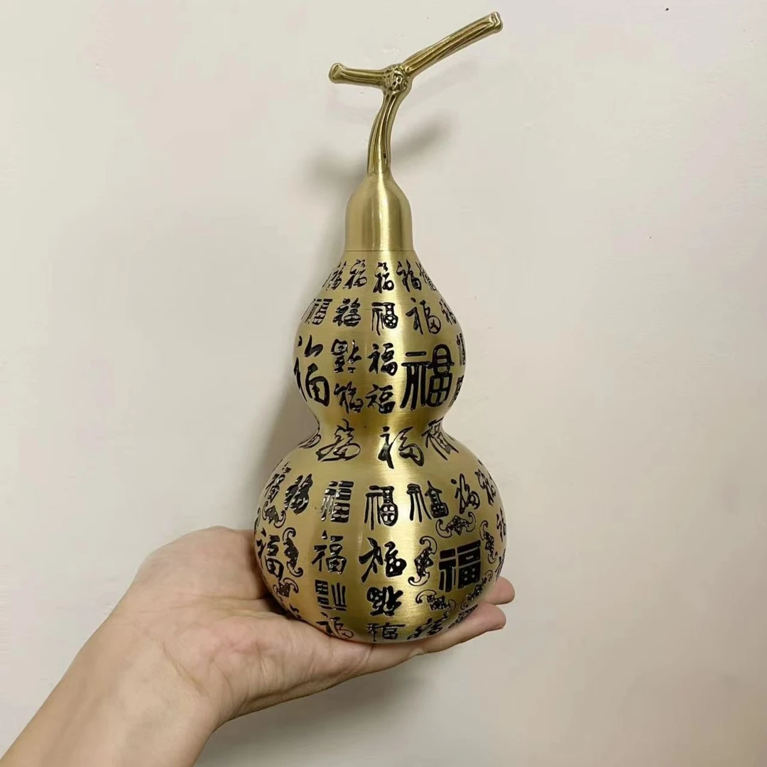 黄铜摆件开口葫芦摆件百福葫芦玄关家居摆件