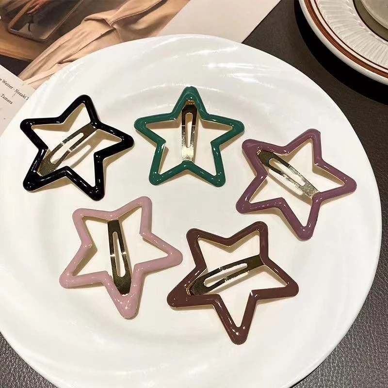 发饰五角星星彩色bb夹ins碎发夹刘海夹简约侧边夹可爱头饰发卡