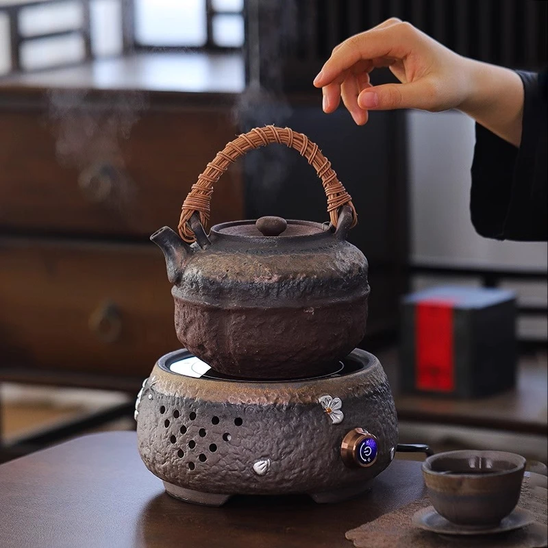 1000ML将军提梁壶复古陶壶煮茶壶可干烧明火电陶炉煮水壶家用陶壶