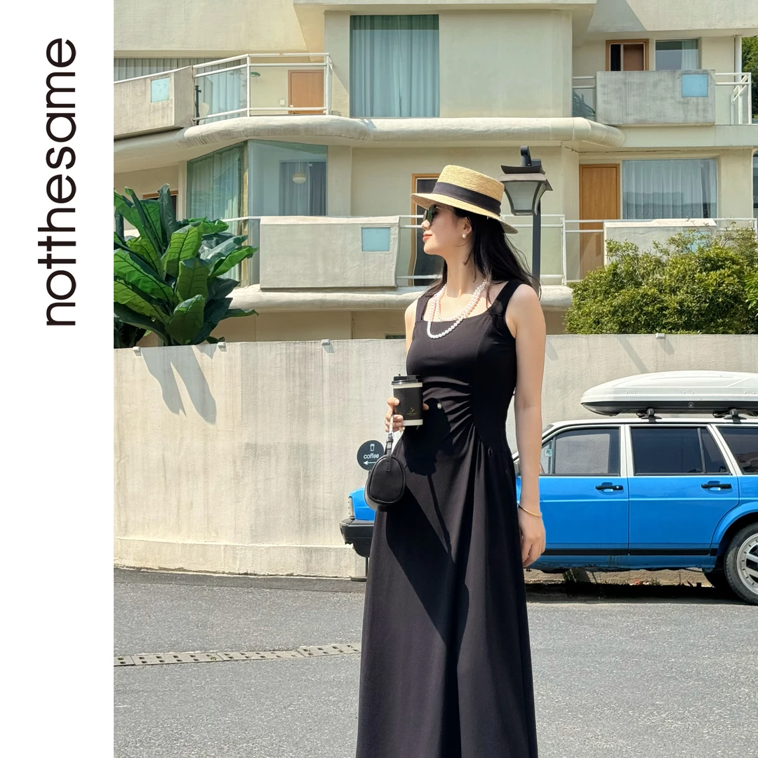 notthesame"赫本女神"背心小黑裙内搭背心裙女装连衣裙纯色收腰