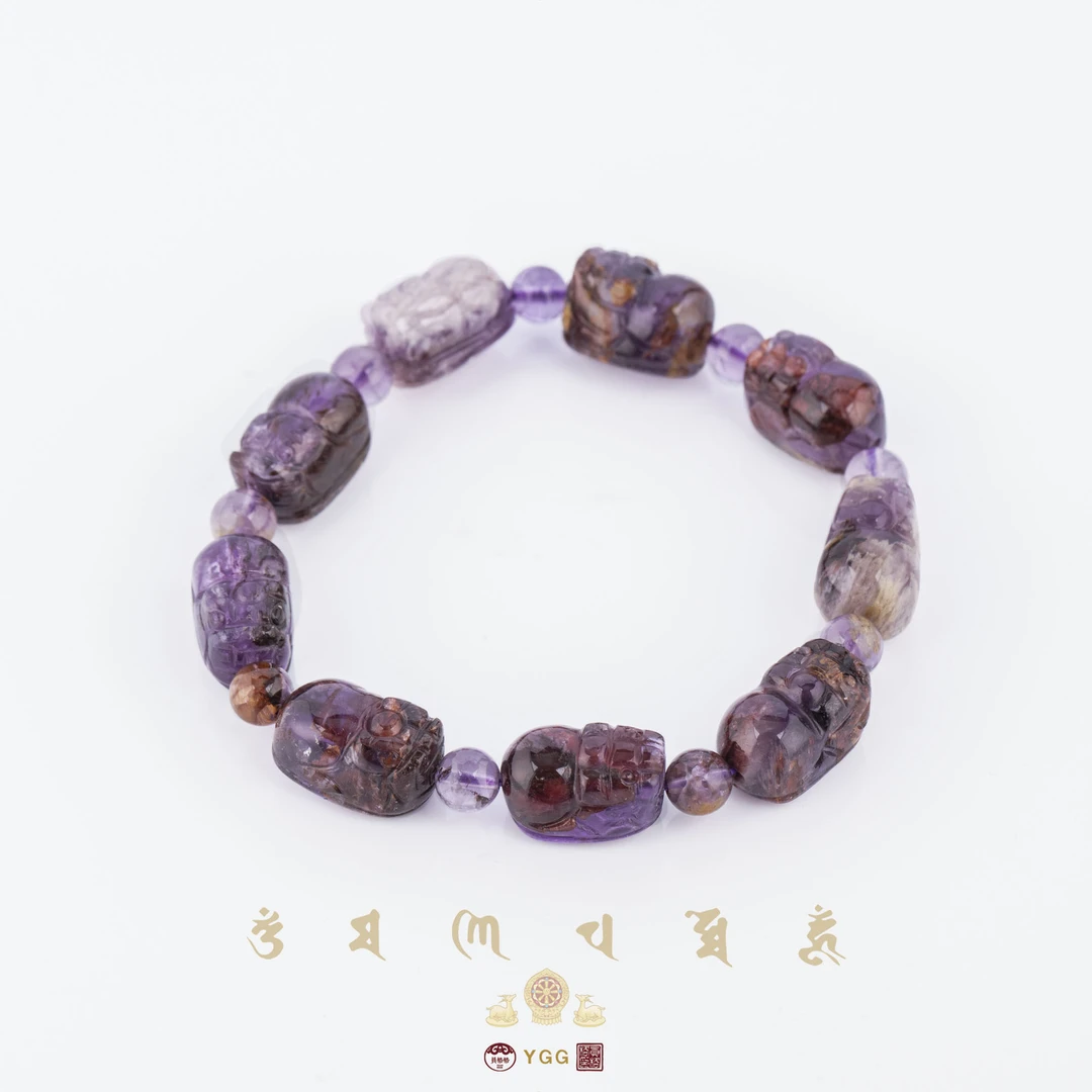 GCOGG64/极光紫钛貔貅阵水晶手串（多样性发）