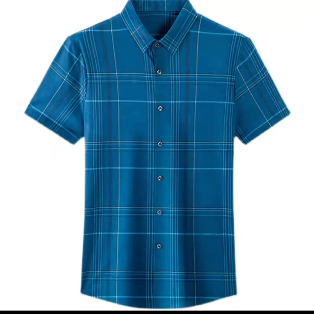 原产地大码男士套头透气格子夏季短袖(此链接预售商品)