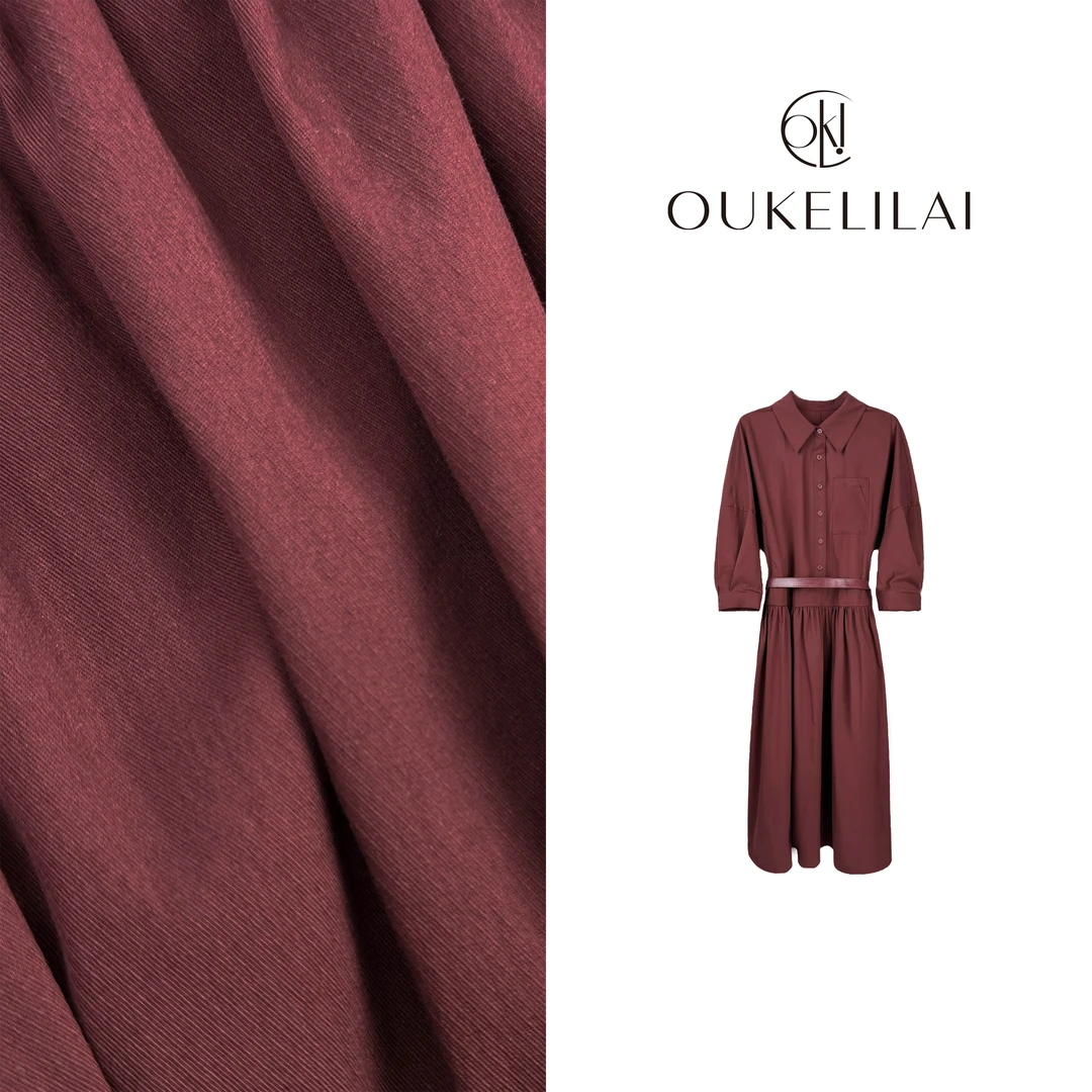 92636 艾米--【奥菲莉亚】时尚休闲气质显瘦简约安可拉红收腰连衣裙