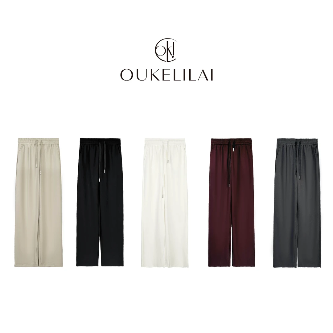 9066    艾米--【松弛感】显瘦百搭松紧腰时尚休闲直筒裤