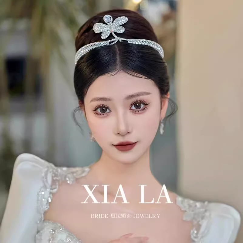 简约轻奢皇冠头饰时尚新娘法式韩式优雅婚饰宴会精美饰品结婚发饰