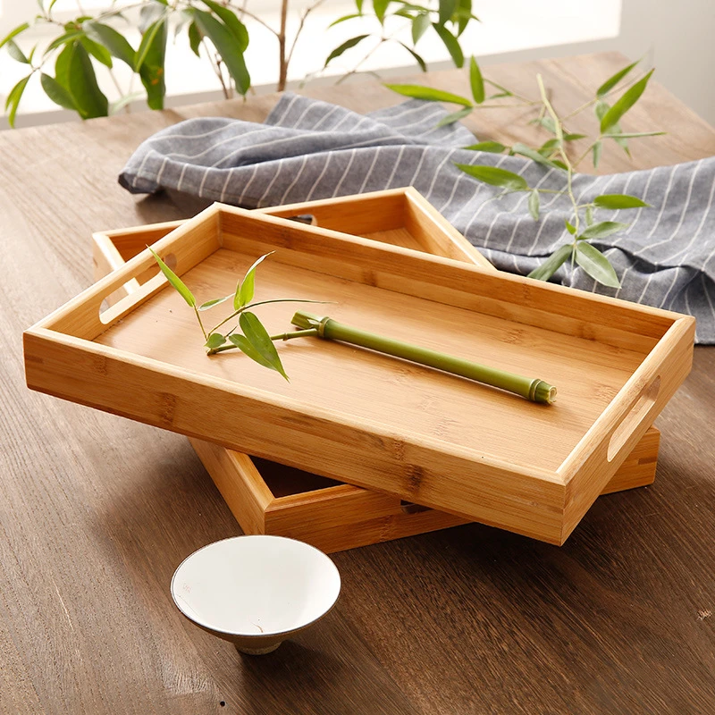 围炉煮茶竹木茶盘托盘长方形商用家用放茶杯竹制水杯收纳日式盘子
