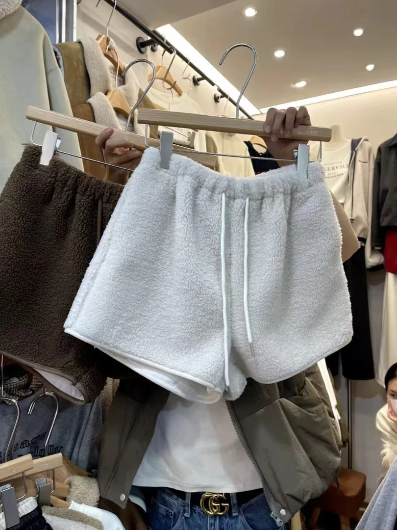 16853羊羔毛短裤冬季加厚裤子