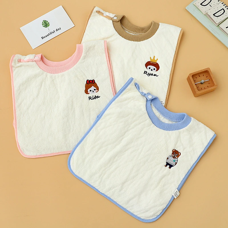 柔软珊瑚绒吸水透气儿童多功能洗漱巾可爱洗脸刷牙防水围嘴漱方巾