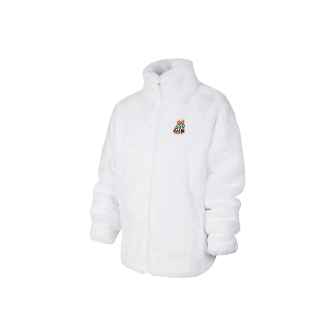 耐克（Nike）兔年CNY系列 兔年刺绣人造毛皮立领夹克 白色