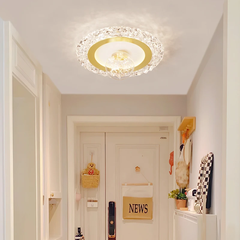 满天星过道灯走廊灯简约现代轻奢水晶吸顶灯个性衣帽间入户led灯