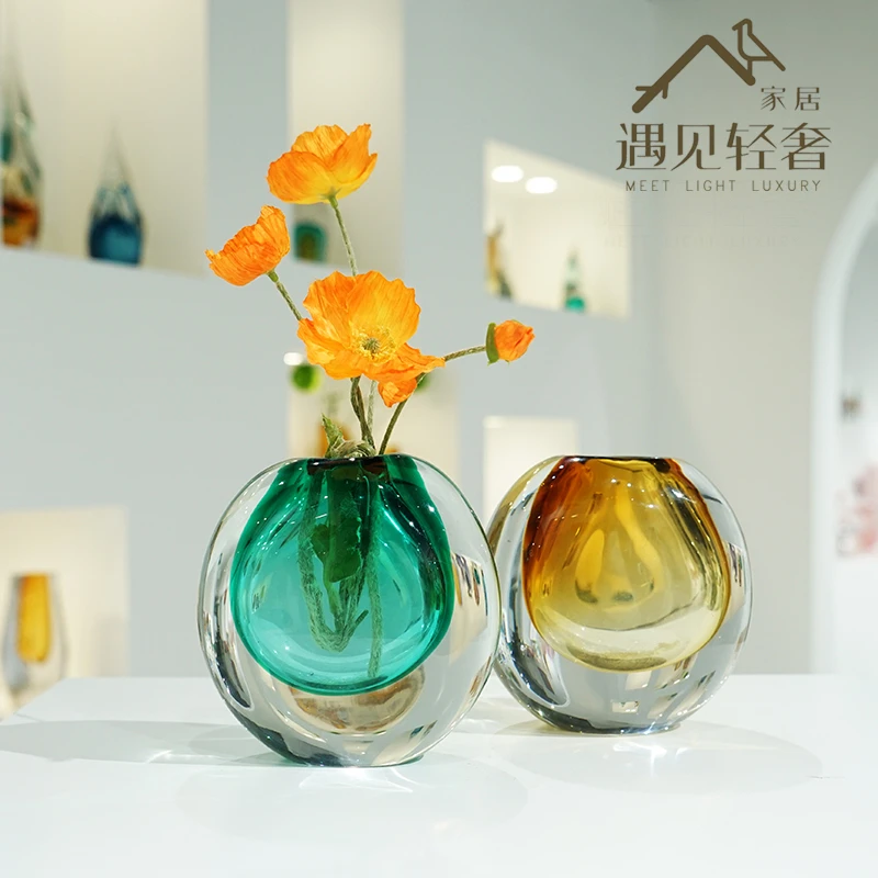【配花】经典百搭高档欧美简约琉璃工艺圆球手工现代琉璃小摆件卧室