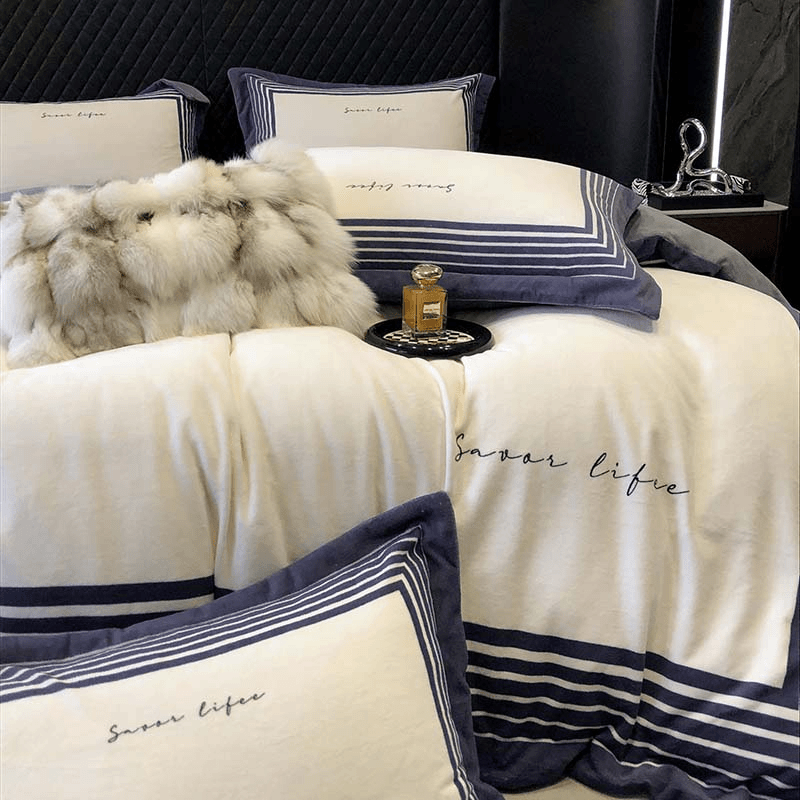 2023新款250g全消光羊呢绒数码印花四件套-法尔缦